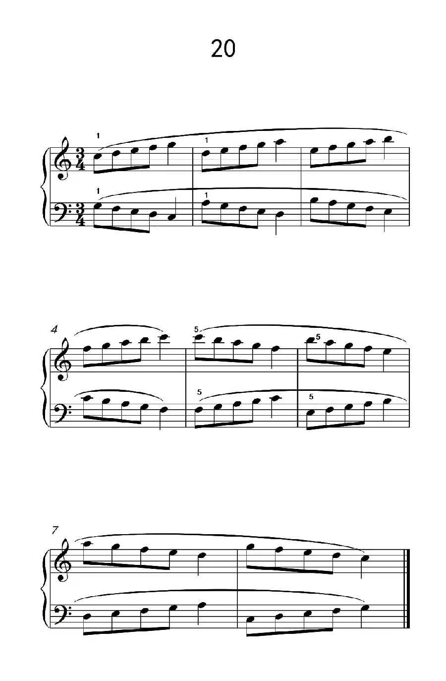 五.长句子的连奏20(儿童钢琴手指练习 1)