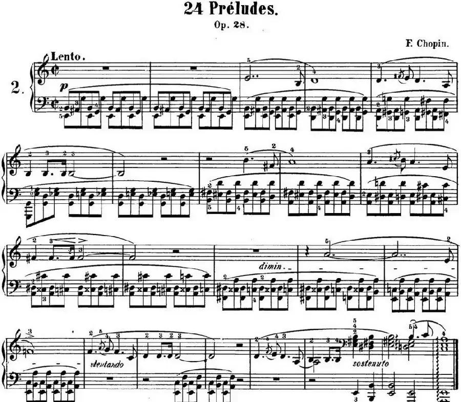 肖邦 24首钢琴前奏曲 Op.28 No.2 A小调