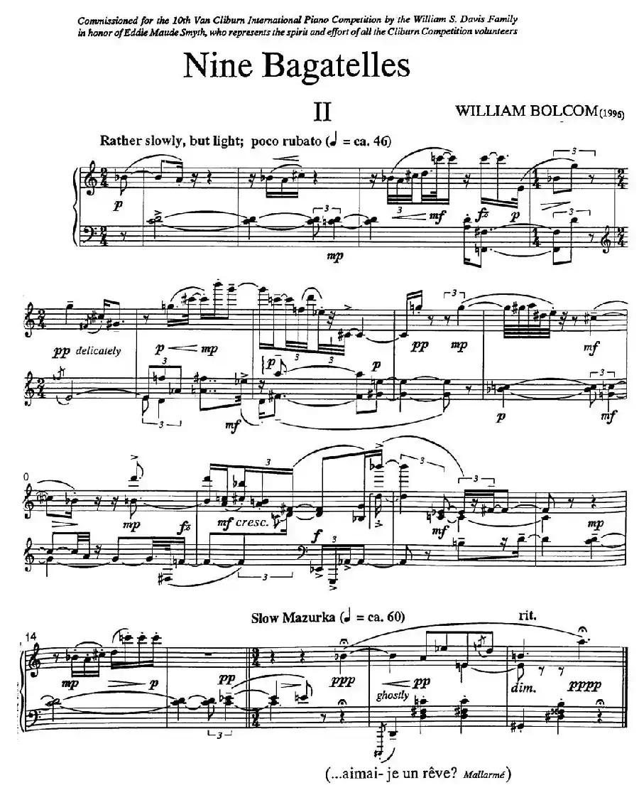 Nine Bagatelles （9首小品）（Ⅱ）