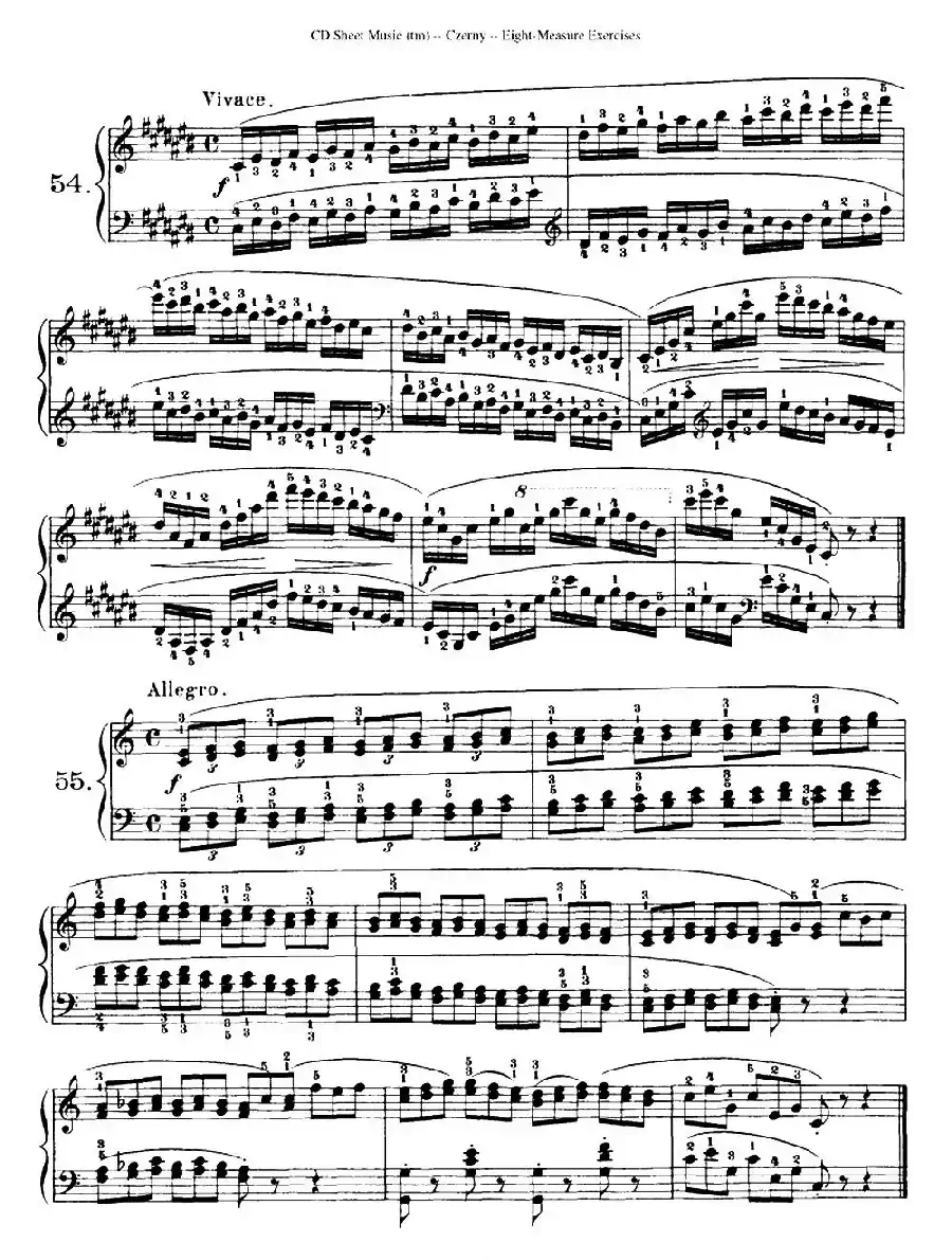 160 Eight- Measure Exercises.Op.821（车尔尼160首钢琴八小节练习曲（54——71））