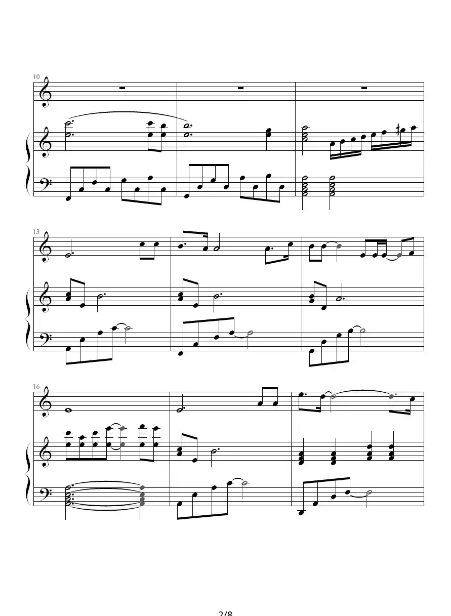 花落（钢琴伴奏谱）