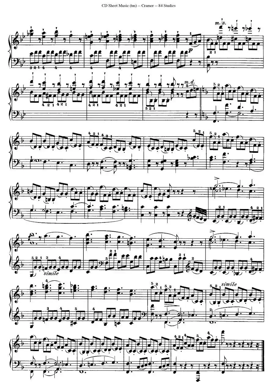 Cramer - 84 exercices（51—55）（克拉莫84首钢琴练习曲）