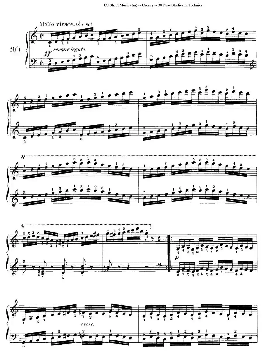 Czerny - 30 New Studies - 30（车尔尼Op849 - 30首练习曲）