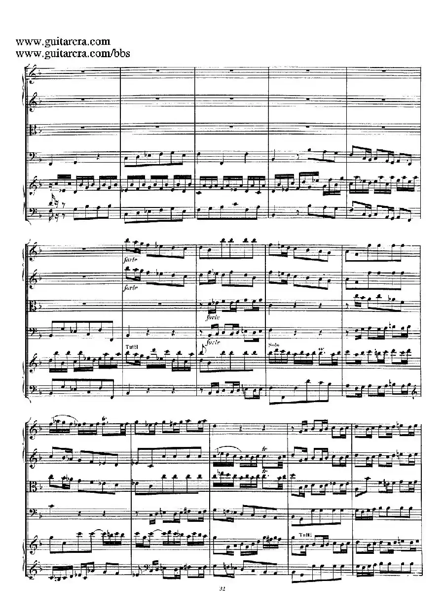 d小调第一号古钢琴协奏曲 BWV 1052（总谱）
