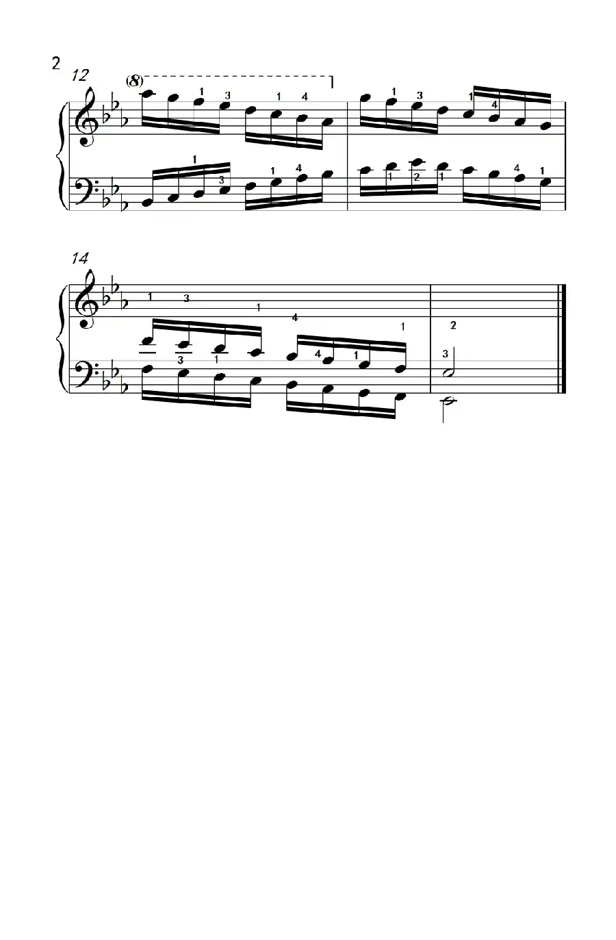 降E大调音阶（反向四个八度）（孩子们的钢琴音阶、和弦与琶音 2）