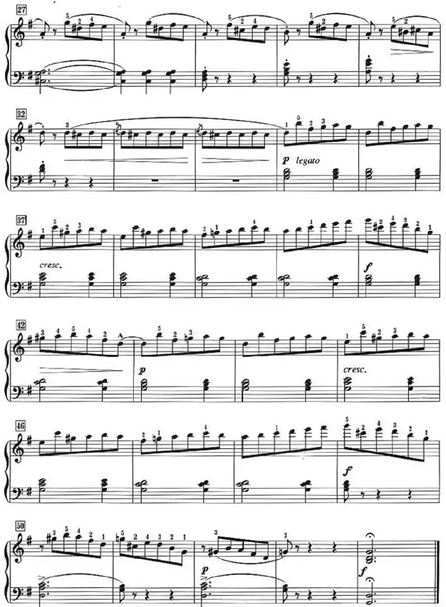 50首莱蒙钢琴练习曲 作品37（NO.7）