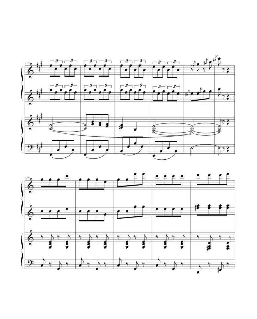 小松树(四手联弹)