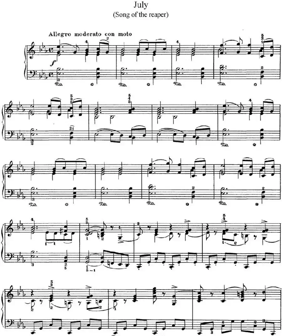 柴可夫斯基 四季 7月 割草人之歌 降E大调 Reapers Song E flat major