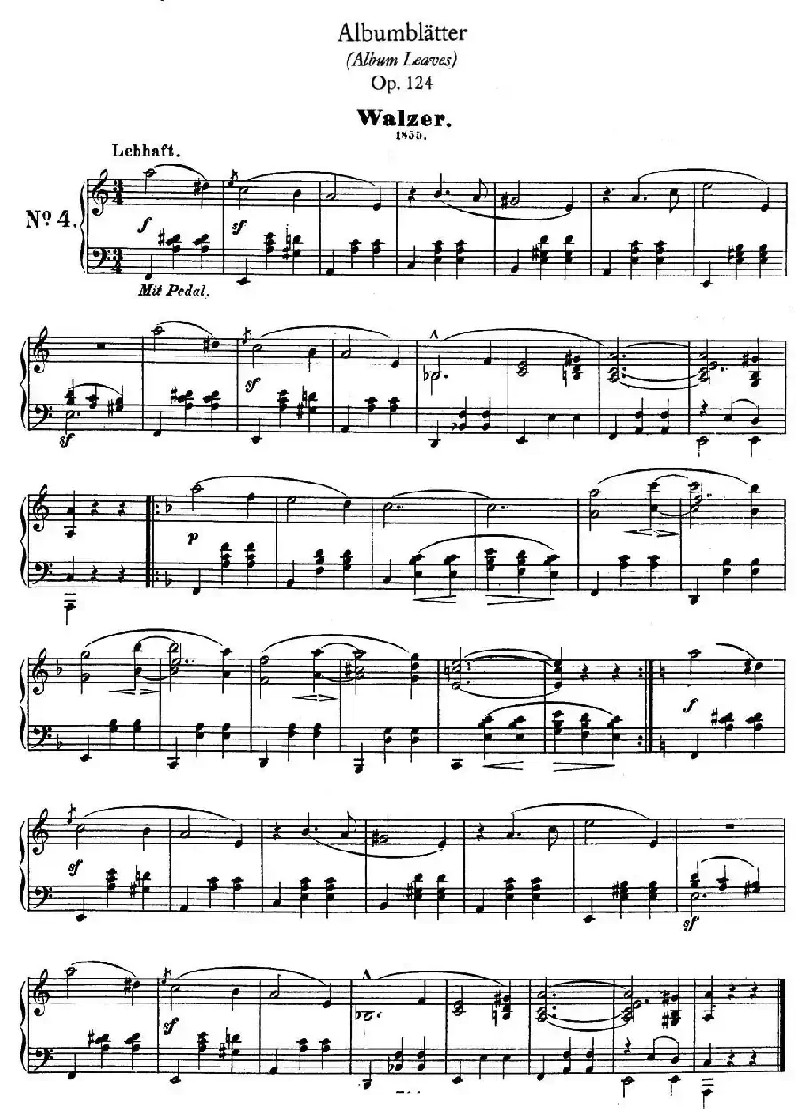 Albumblätter Op.124（纪念册页）（No.4）