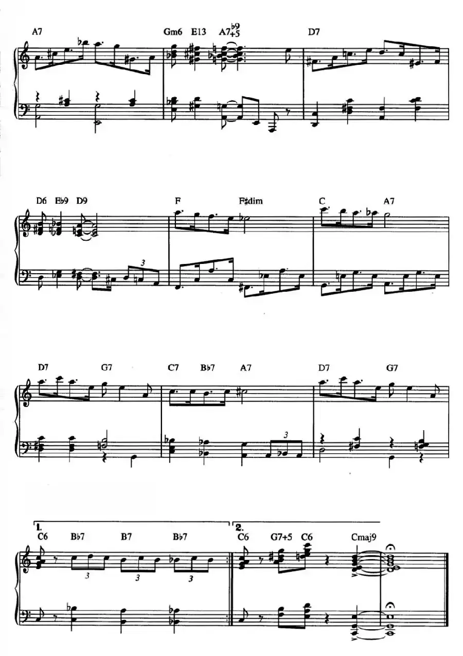 Lazy River（爵士钢琴酒吧独奏钢琴谱）