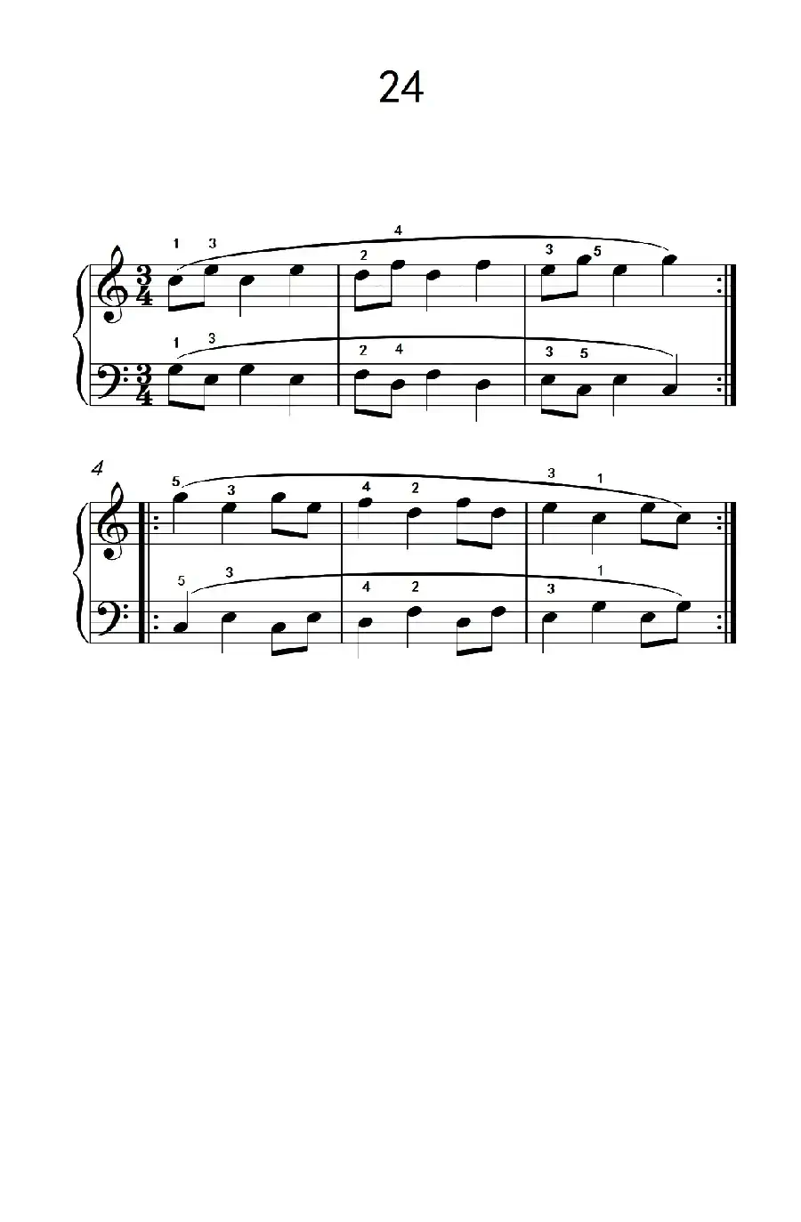 六.变奏练习24(儿童钢琴手指练习 1)