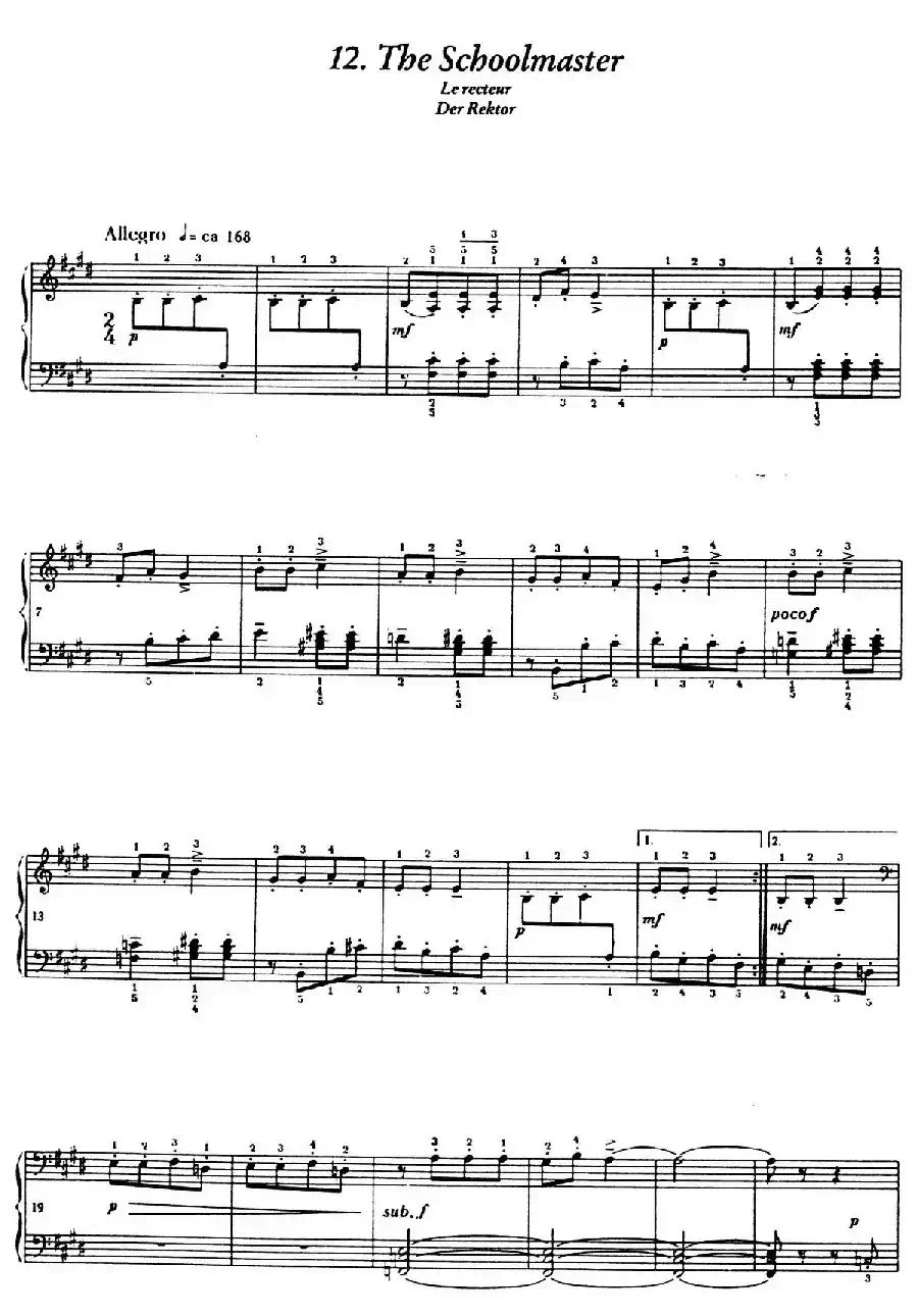 12 Folk Melodies（十二首民间曲调·12）