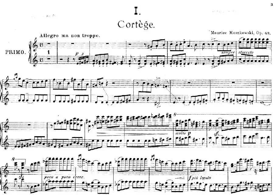 Deux Morceaux Pour Quatre Mains Op.43（2首四手联弹小品·1）