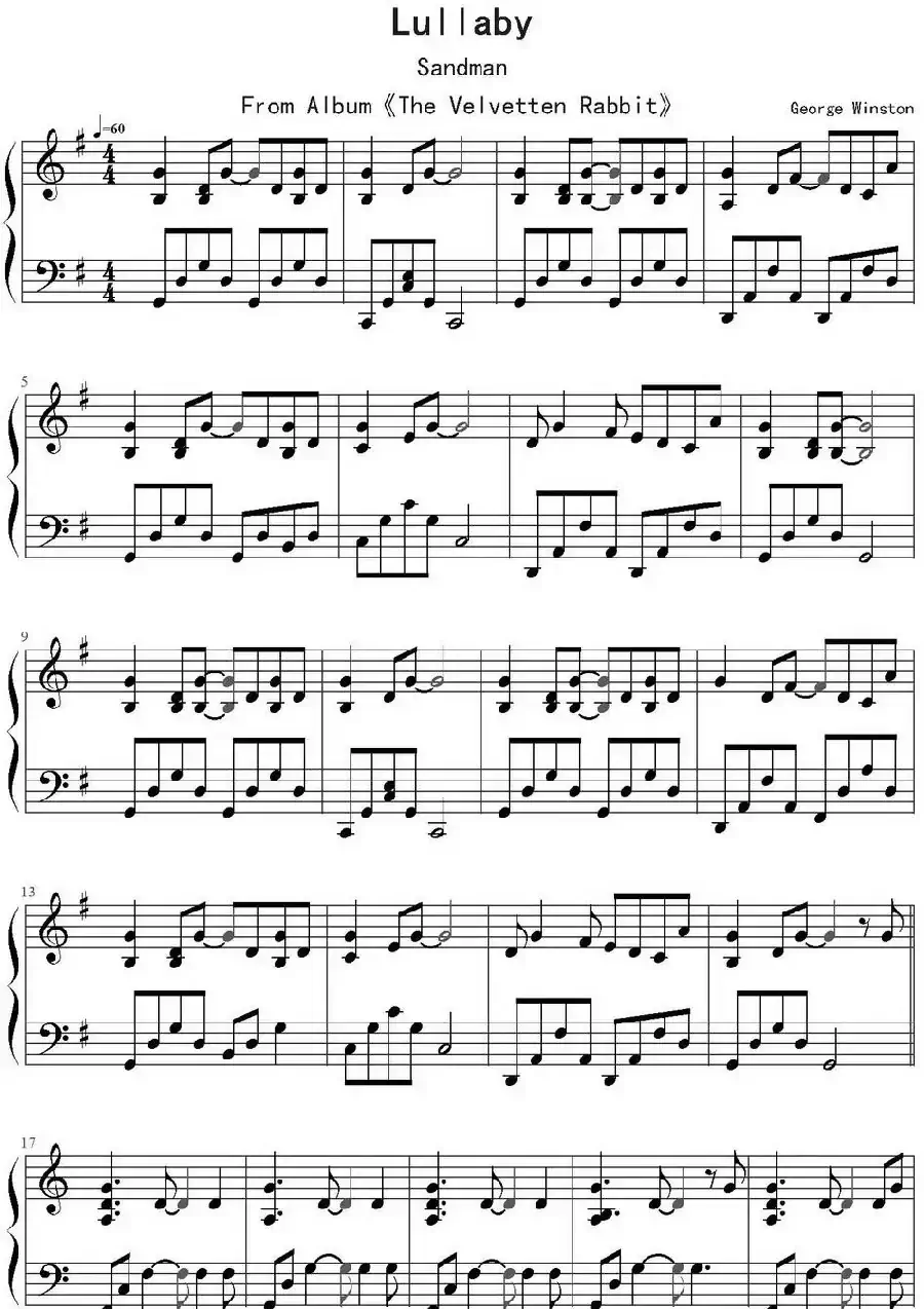 Lullaby（George Winston作曲版）