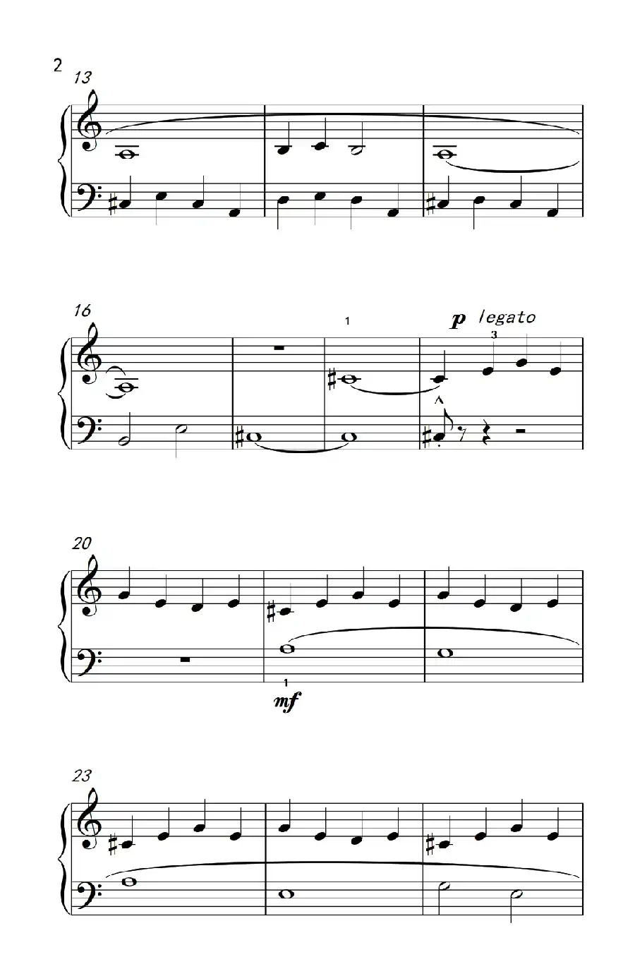 分解三和弦伴奏（巴托克 小宇宙 钢琴教程 2）