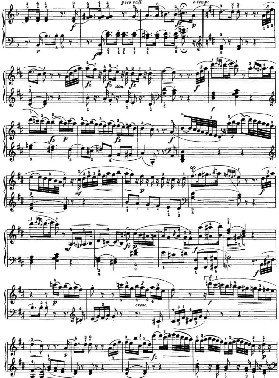 海顿 钢琴奏鸣曲 Hob XVI 42 in D major