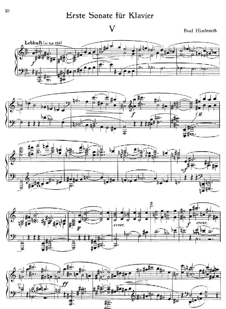 Piano Sonata No.1（第一钢琴奏鸣曲 Ⅴ）