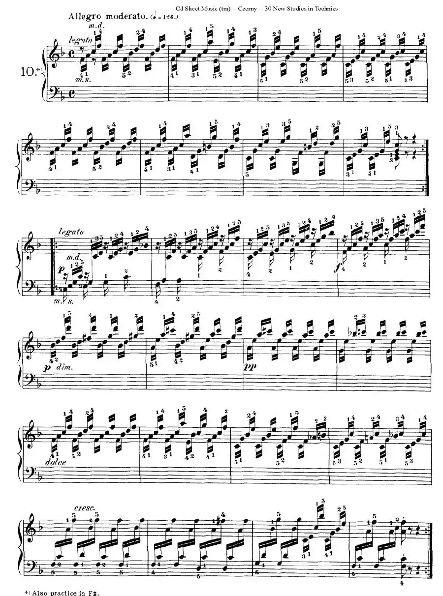 Czerny - 30 New Studies - 10（车尔尼Op849 - 30首练习曲）