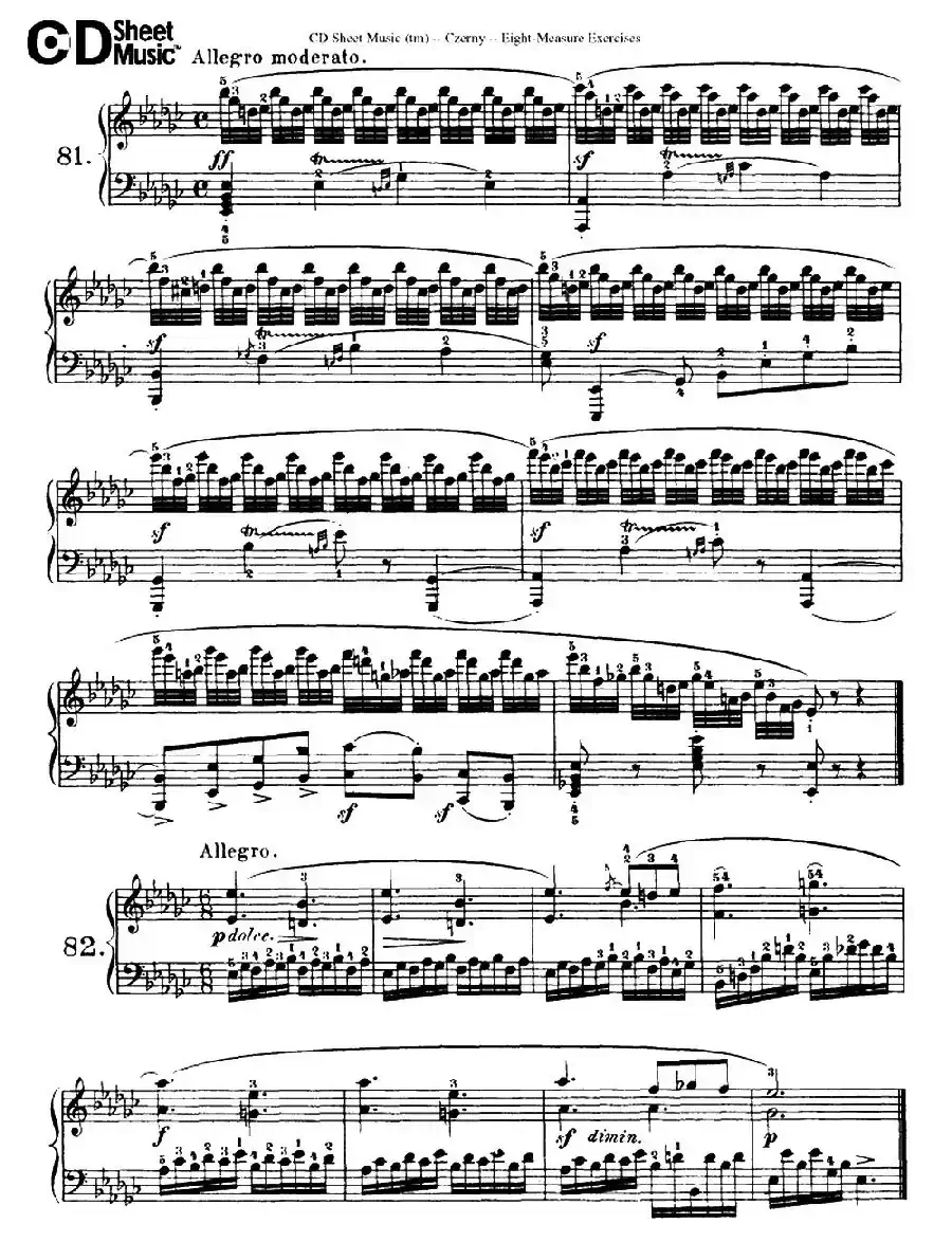 160 Eight- Measure Exercises.Op.821（车尔尼160首钢琴八小节练习曲（72——87））