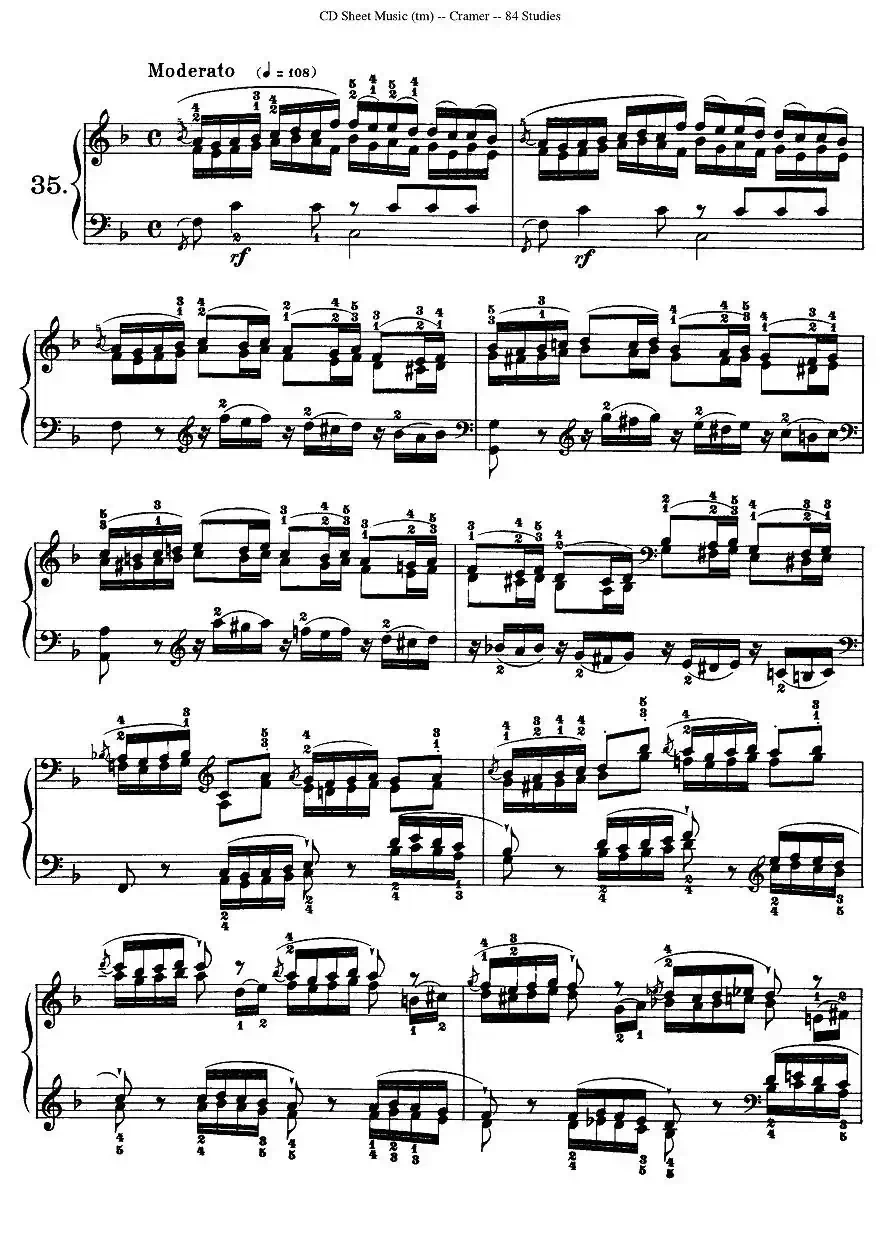 Cramer - 84 exercices（31—35）（克拉莫84首钢琴练习曲）