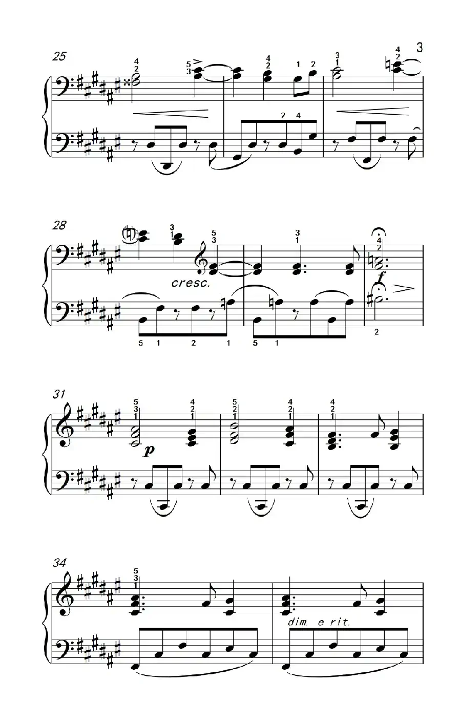 浪漫曲（约翰·汤普森 成人钢琴教程 第二册）