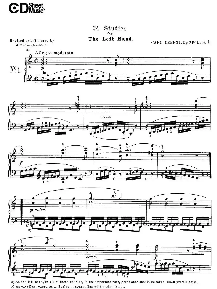 Czerny - 24 Piano Studie（1—7）（车尔尼 - 24首钢琴练习曲）