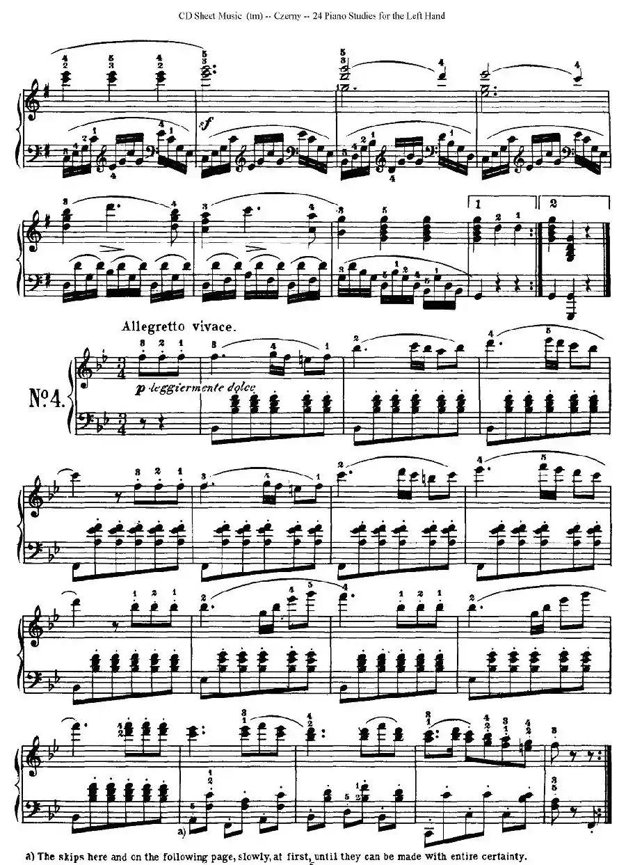 Czerny - 24 Piano Studie（1—7）（车尔尼 - 24首钢琴练习曲）