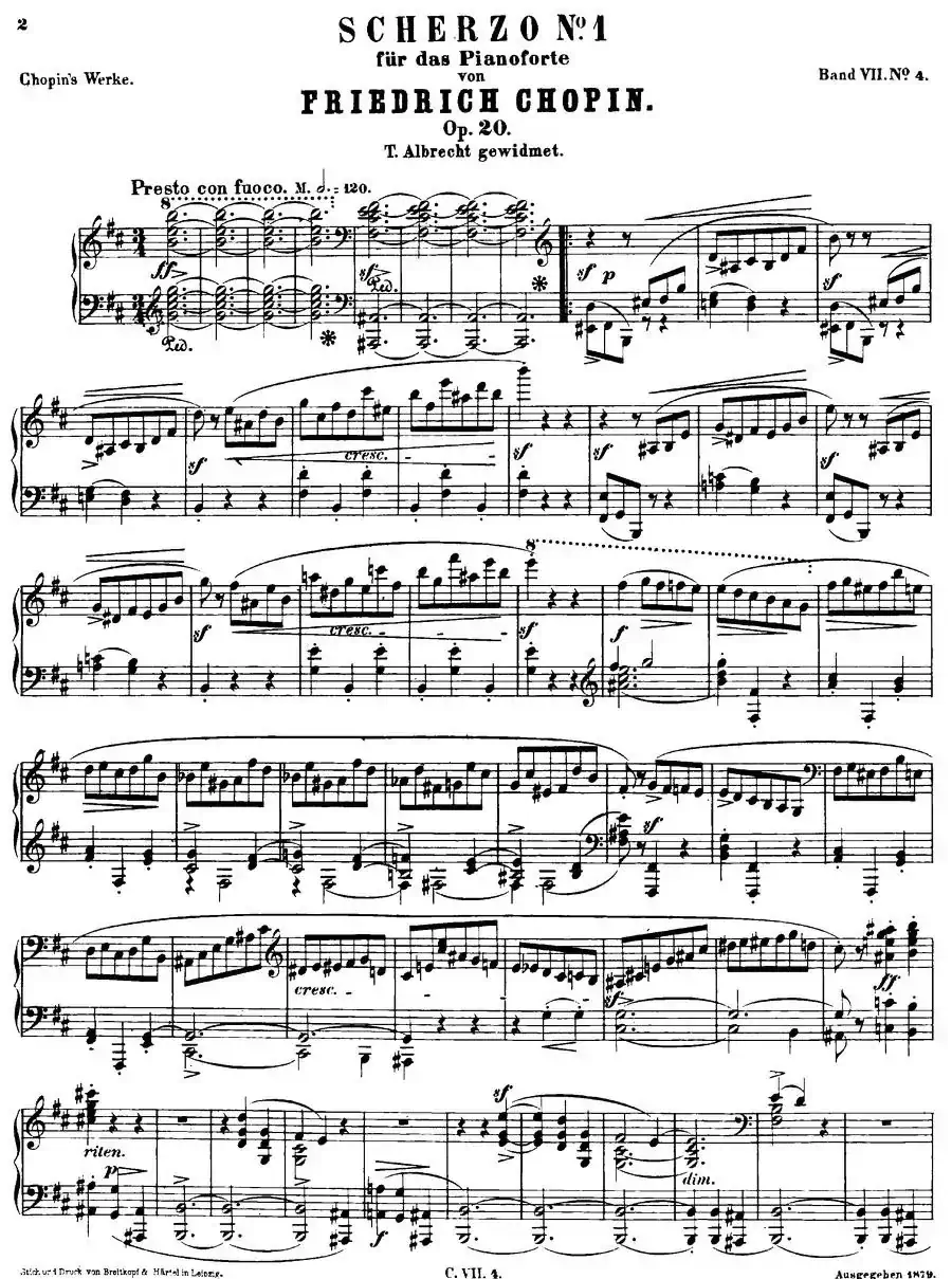 b小调钢琴谐谑曲Op.20（第一号）