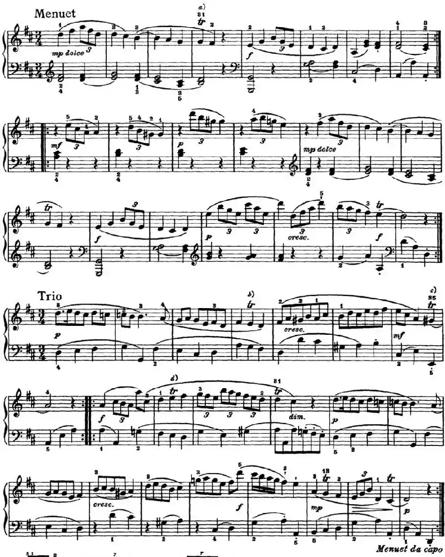 海顿 钢琴奏鸣曲 Hob XVI 4 Divertimento D major