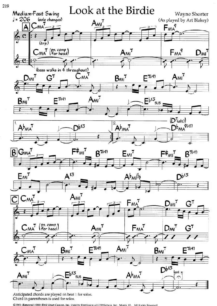 Look at the Birdie（爵士钢琴曲）