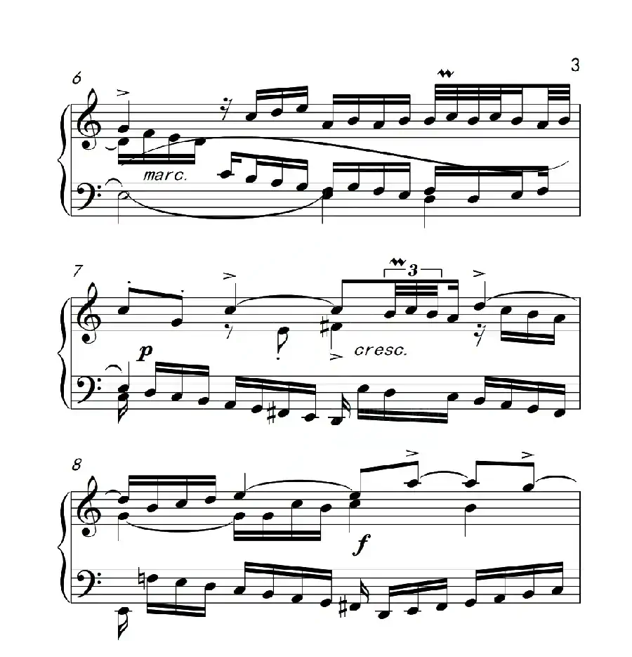 第六级 三部创意曲(中国音乐学院钢琴考级作品1~6级)