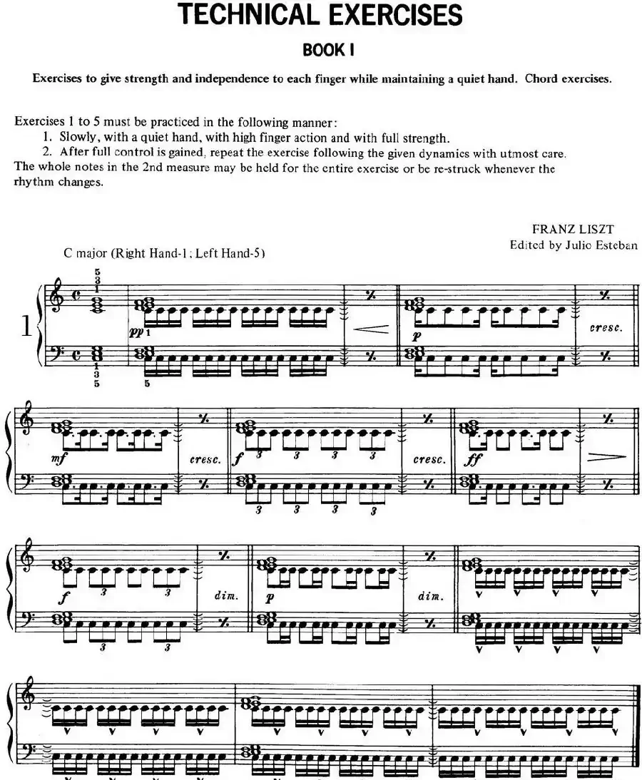 Technical Exercises S.146（李斯特钢琴技巧练习 BOOKⅠ）