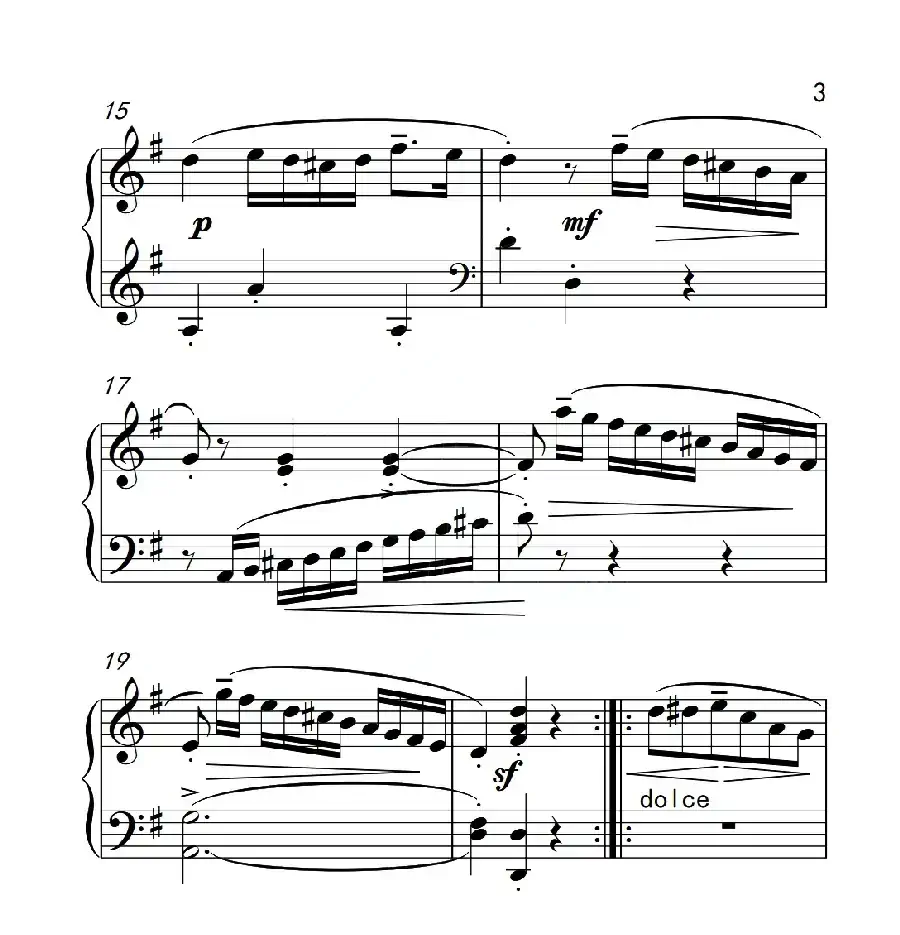 第四级A组 G大调小奏鸣曲(中国音乐学院钢琴考级作品1~6级)