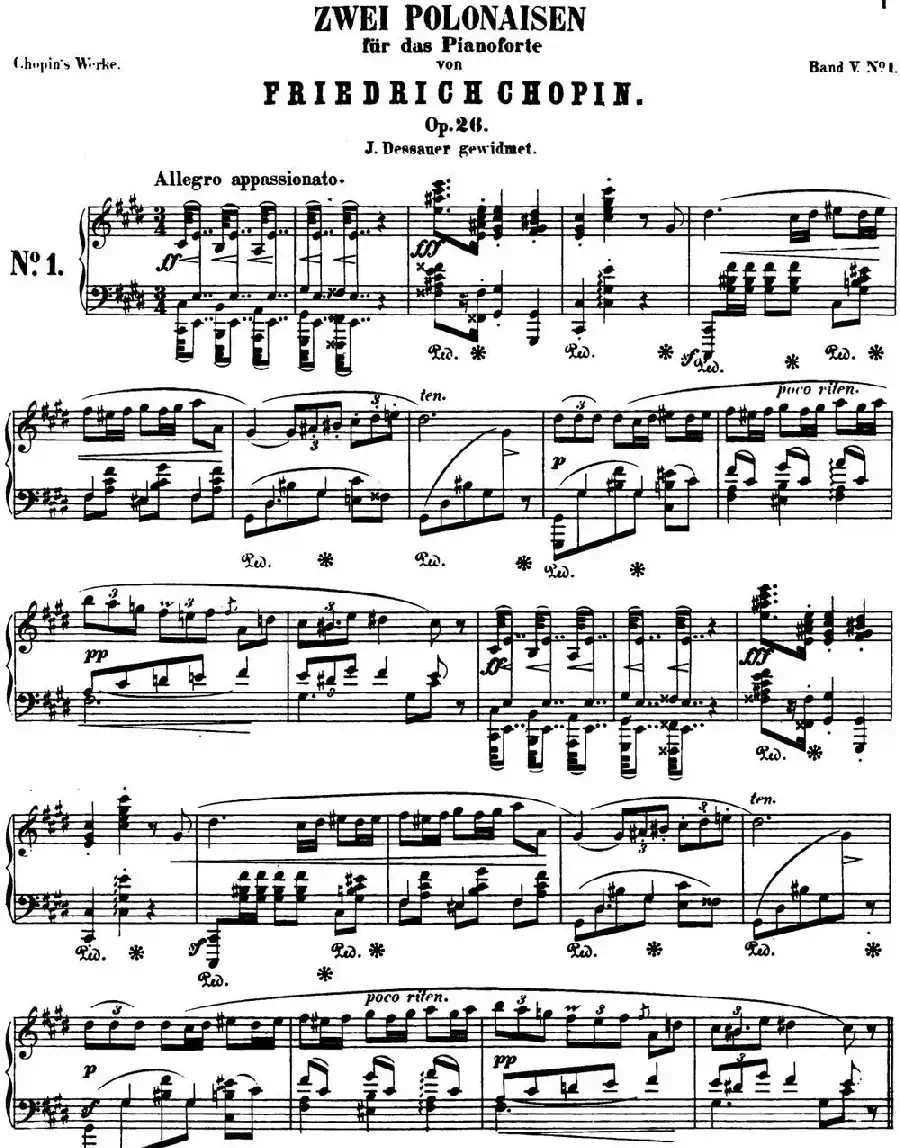 肖邦 波兰舞曲 Op.26 No.1 升c小调 Polonaise