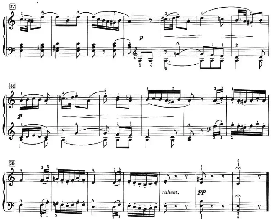 50首莱蒙钢琴练习曲 作品37（NO.38）