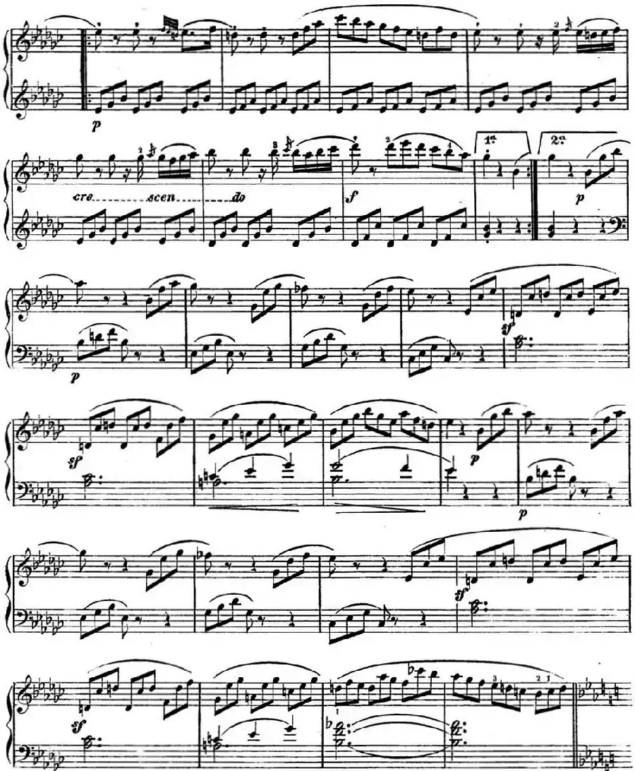 海顿 钢琴奏鸣曲 Hob XVI 49 in E-flat major