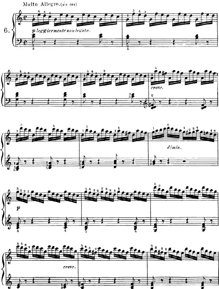 40首车尔尼Op.299钢琴快速练习曲（NO.6）