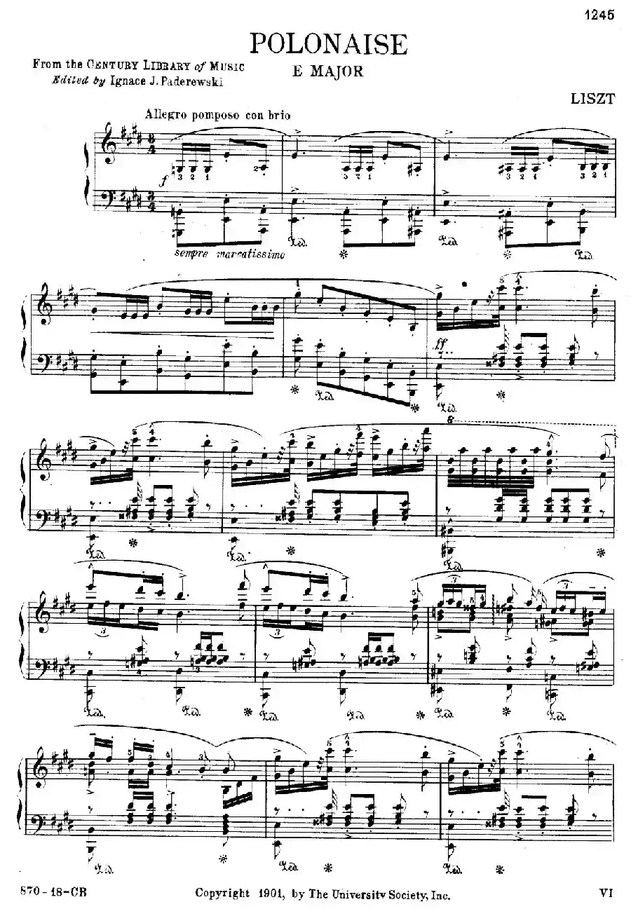 Two Polonaises S.223（2首波洛奈兹舞曲·E大调）
