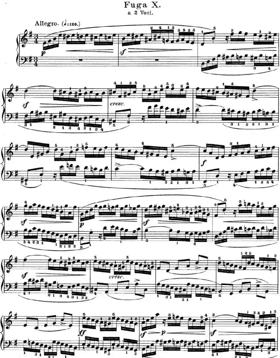 巴赫《平均律钢琴曲集·第一卷》之赋格曲(NO.10)