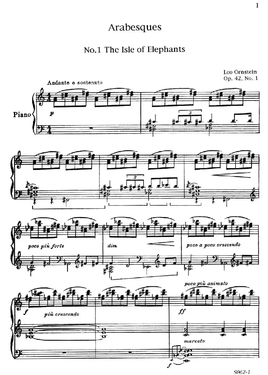 Arabesques Op.42（阿拉伯风格曲 1. 埃及象岛）
