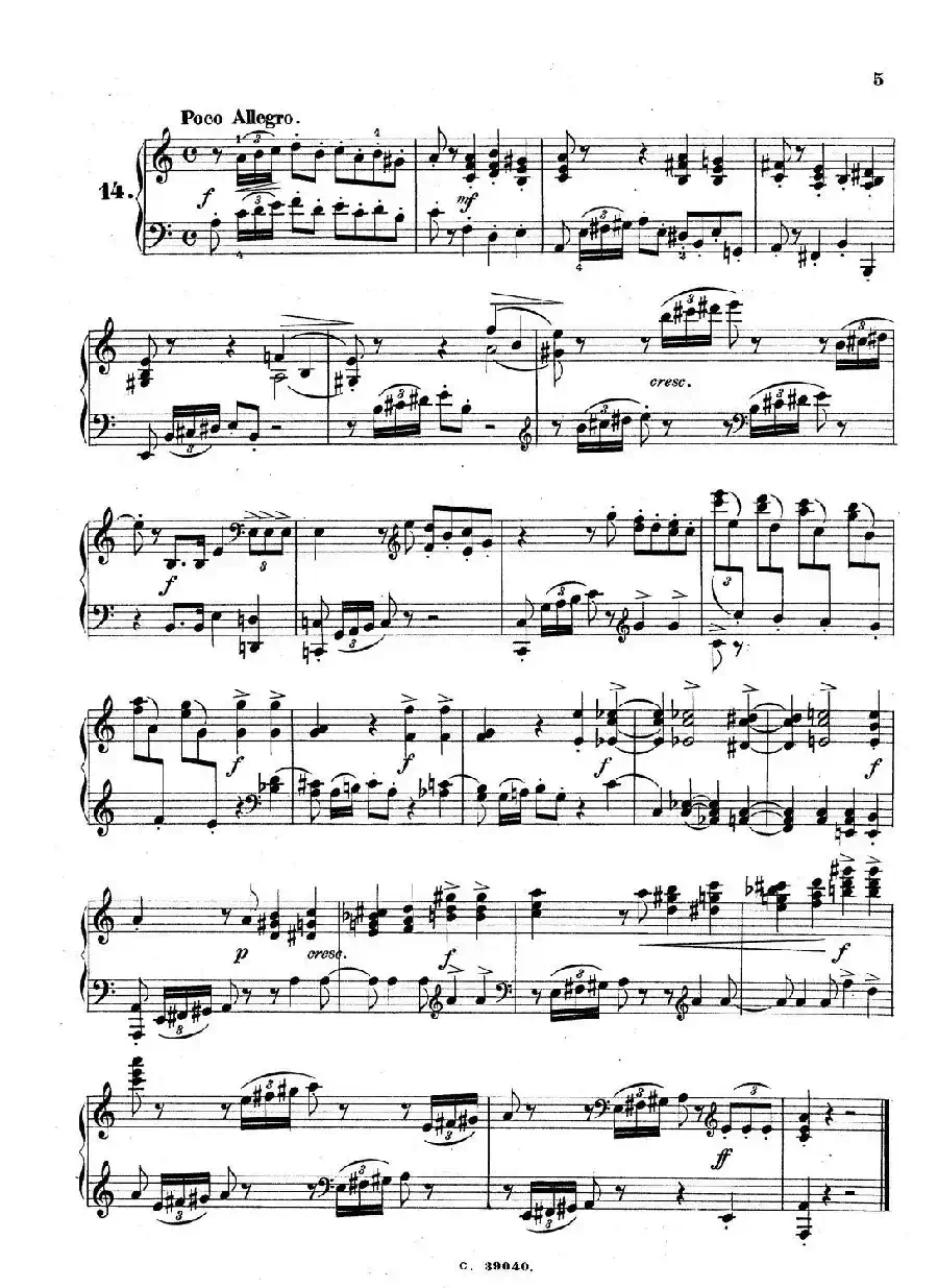 36 Etudes Rhythmiques et Melodiques Op.105（36首节奏与旋律练习曲 11—15）