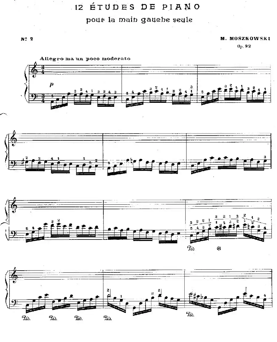 12 Etudes For The Left Hand Op.92 No.2（12首为左手而作的钢琴练习曲）