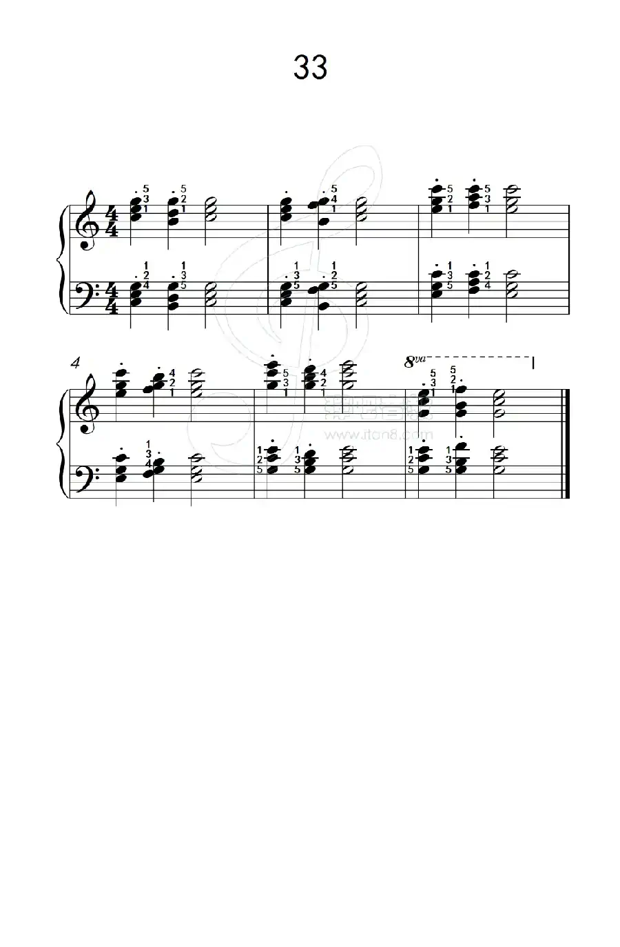 和弦练习 33(儿童钢琴手指练习 2)