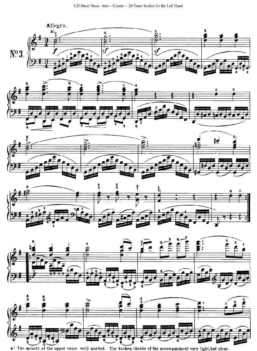 Czerny - 24 Piano Studie（1—7）（车尔尼 - 24首钢琴练习曲）