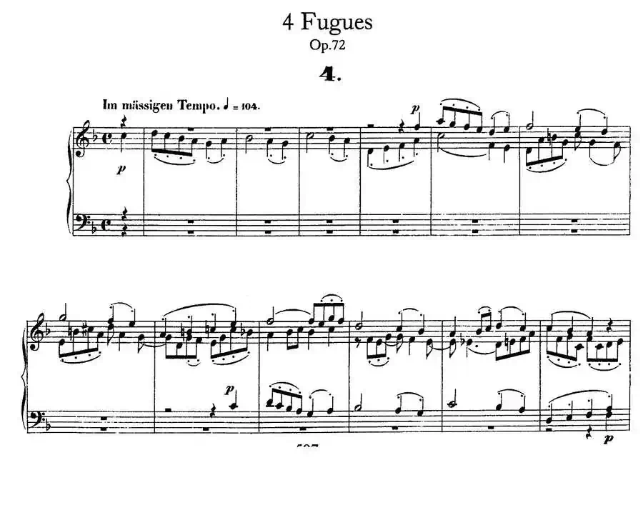 Four Fugues Op·72（4首赋格·4）