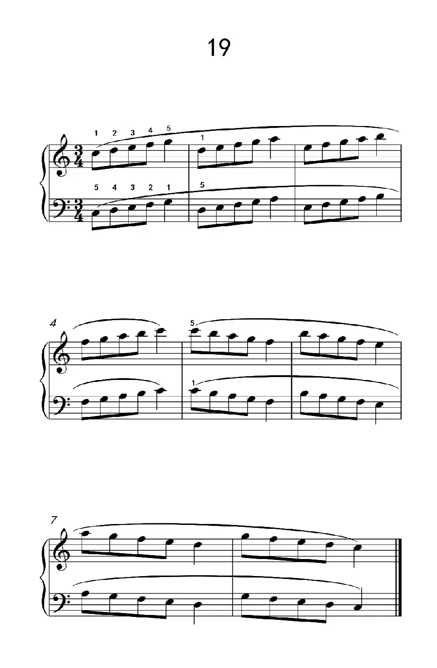 五.长句子的连奏19(儿童钢琴手指练习 1)