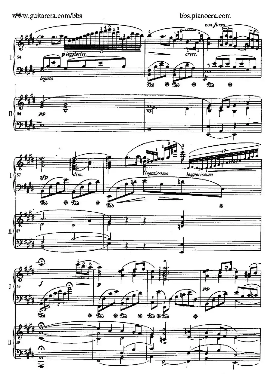 e小调第一钢琴协奏曲 Op.11（双钢琴版·第二乐章）