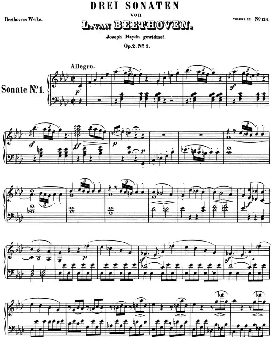 贝多芬钢琴奏鸣曲01 f小调 Op.2 No.1 F minor