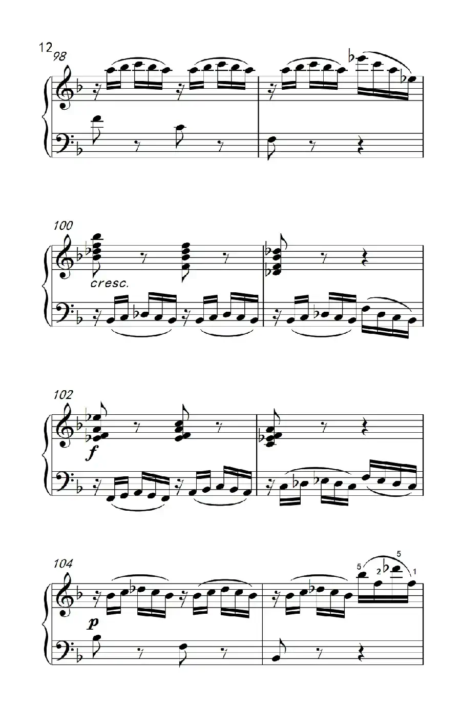 奏鸣曲 Opus 10 Nr.2 第一乐章（贝多芬奏鸣曲集 2）