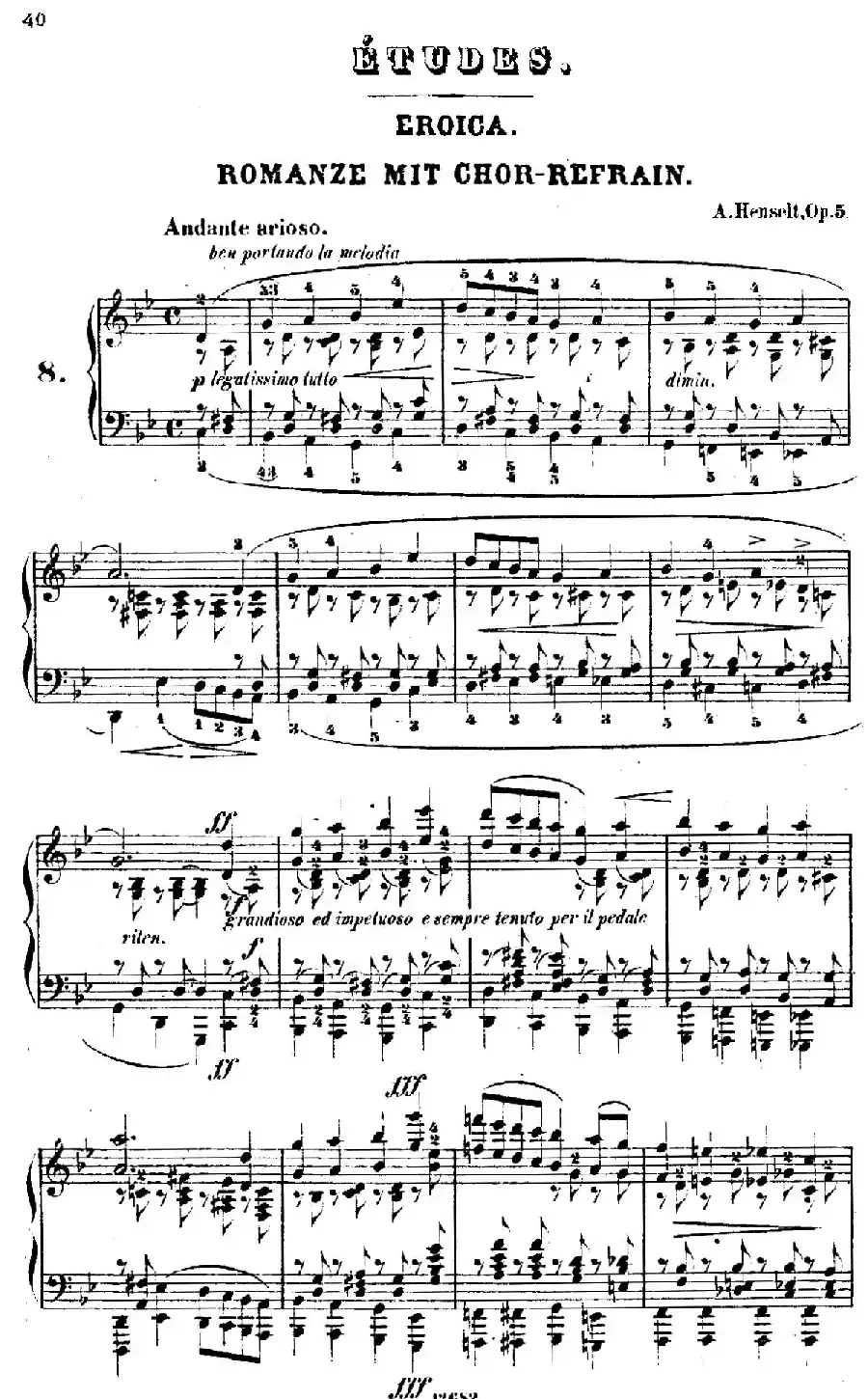 Douze Etudes de Salon Op.5（12首沙龙练习曲·8）